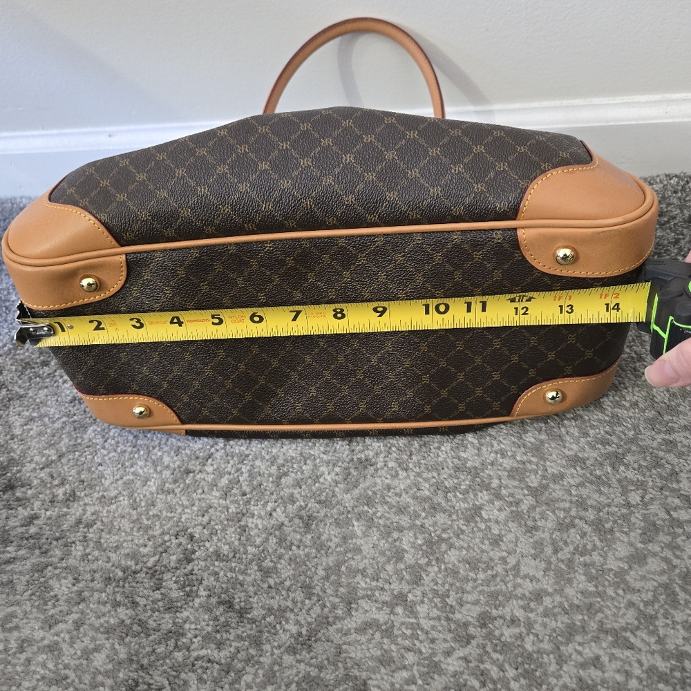 Rioni leather and coated canvas shoulder satchel, EUC - Picture 9 of 16